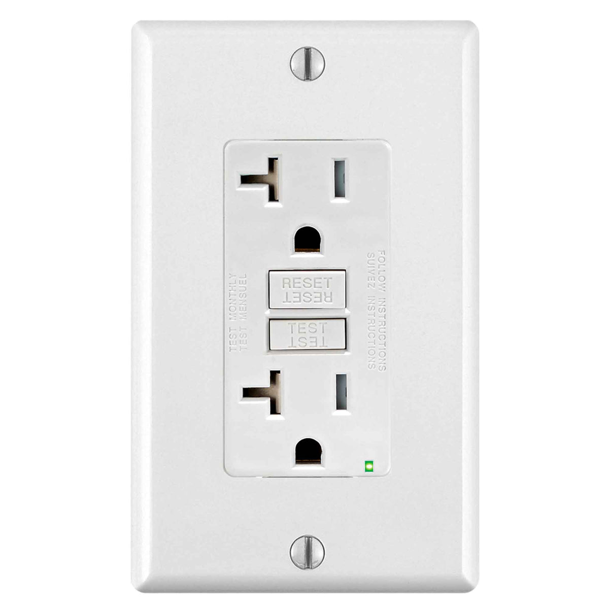 Prise Decora DDFT de 20 A / 125 V, blanc