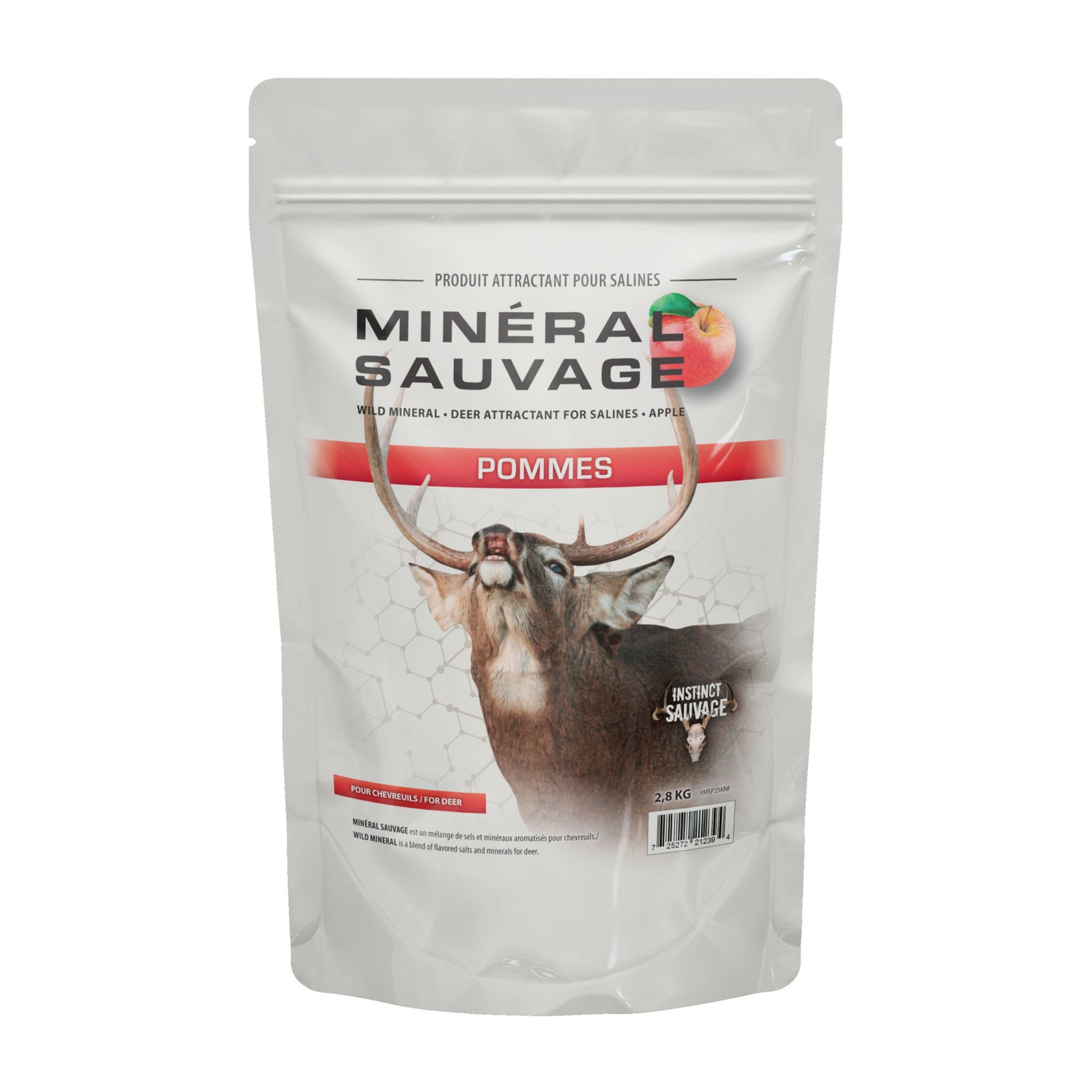 Produit attractant pour salines à chevreuils, 2,8 kg (Minéral Sauvage à saveur de pommes)
