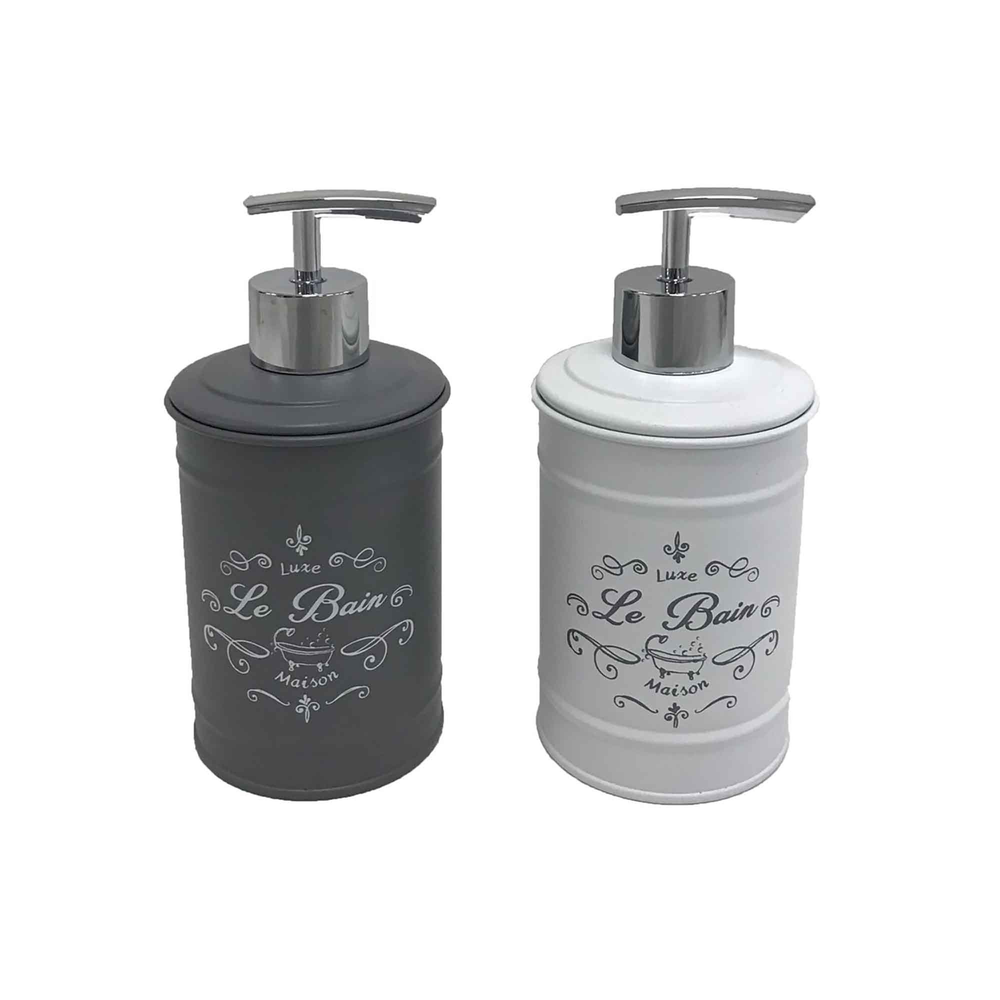 Pompe à savon avec inscription "Le Bain", 2 choix de couleurs