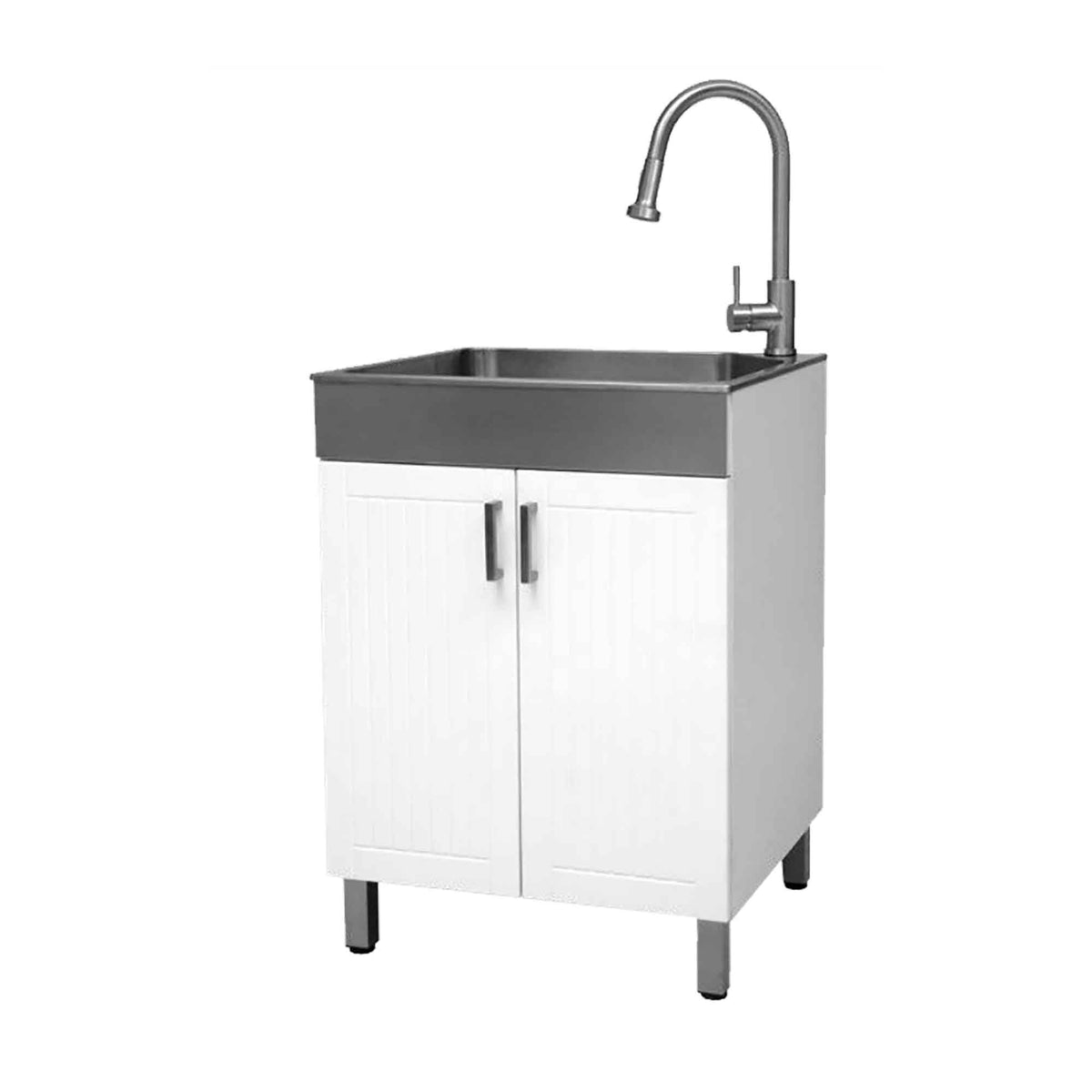 Cuve de lavage en acier inoxydable avec armoire de rangement, 24,2&quot; x 21,4&quot; x 33,8&#39;&#39;