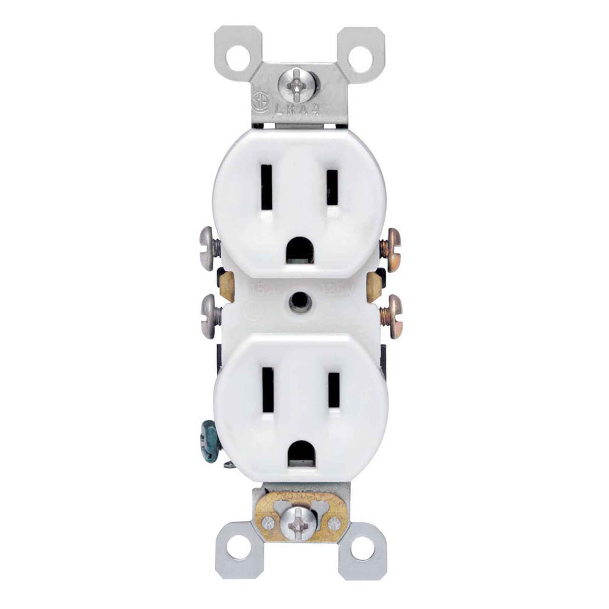 Prise double de 15 A / 125 V, blanc