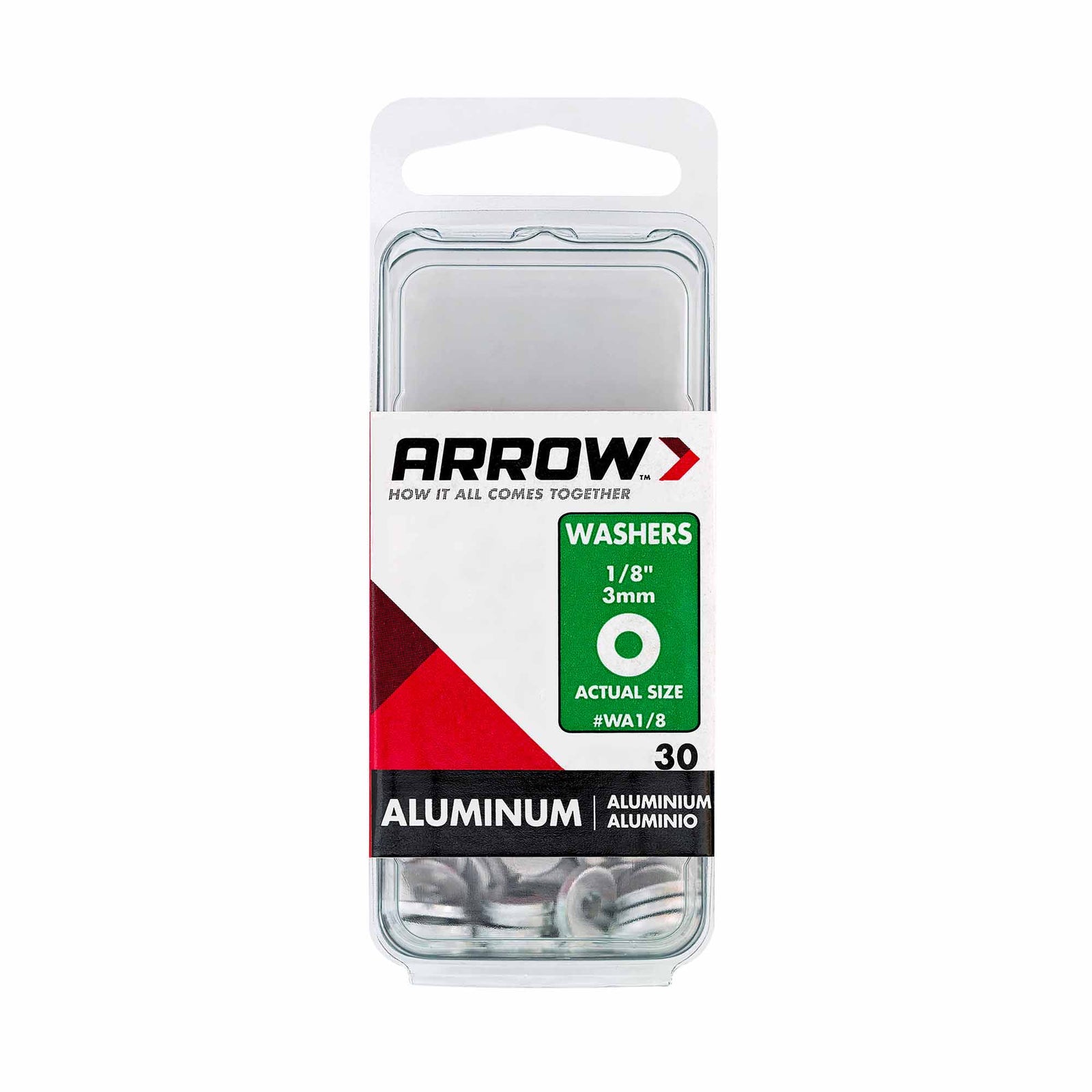 Écrou 1/8" en aluminium, 30 unités