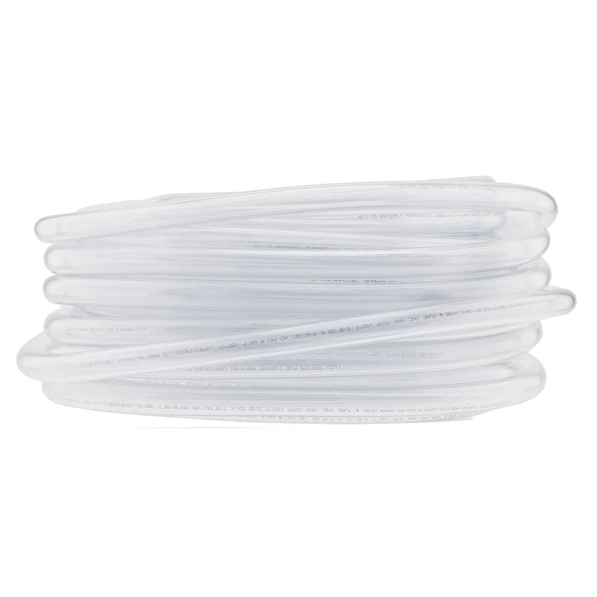 Tuyau en PVC clair, 7/8&quot; OD x 5/8&quot; ID x 100&#39;