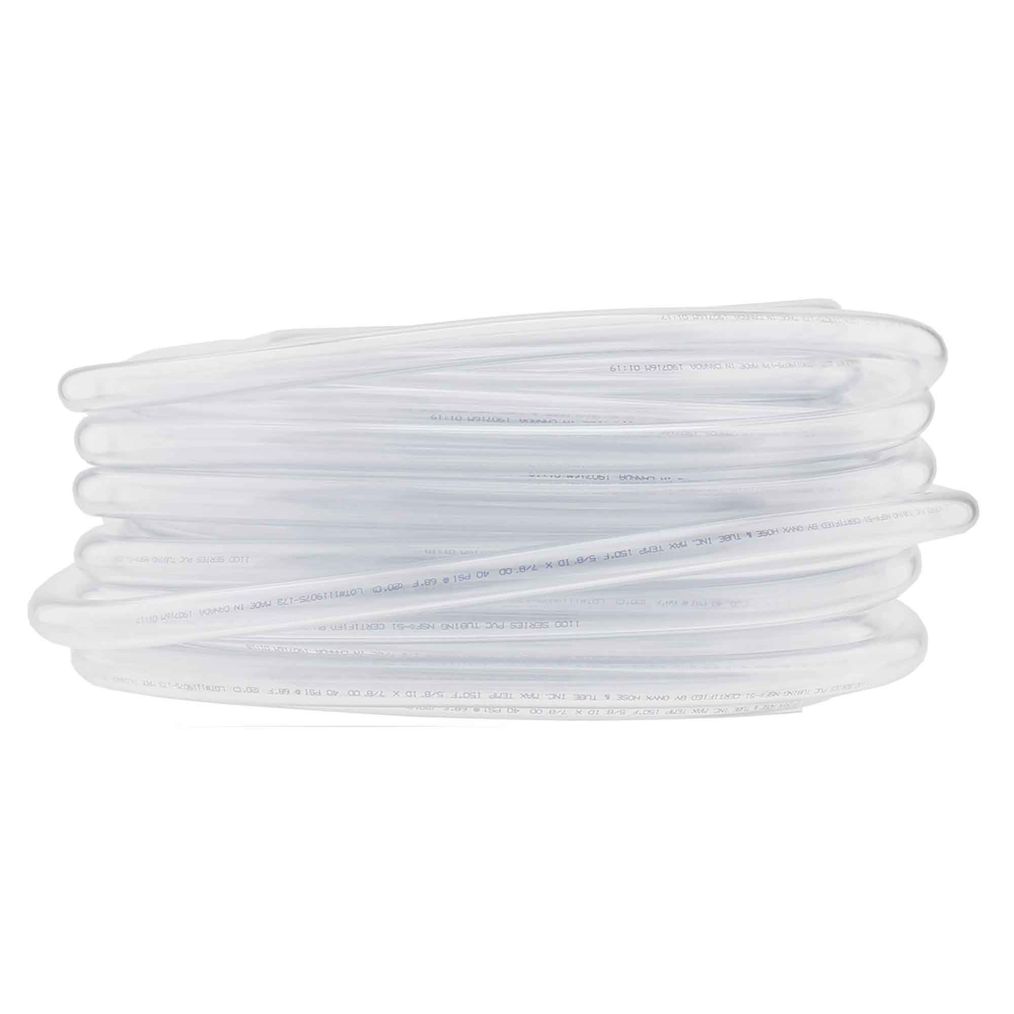 Tuyau en PVC clair, 7/8" OD x 5/8" ID x 100'