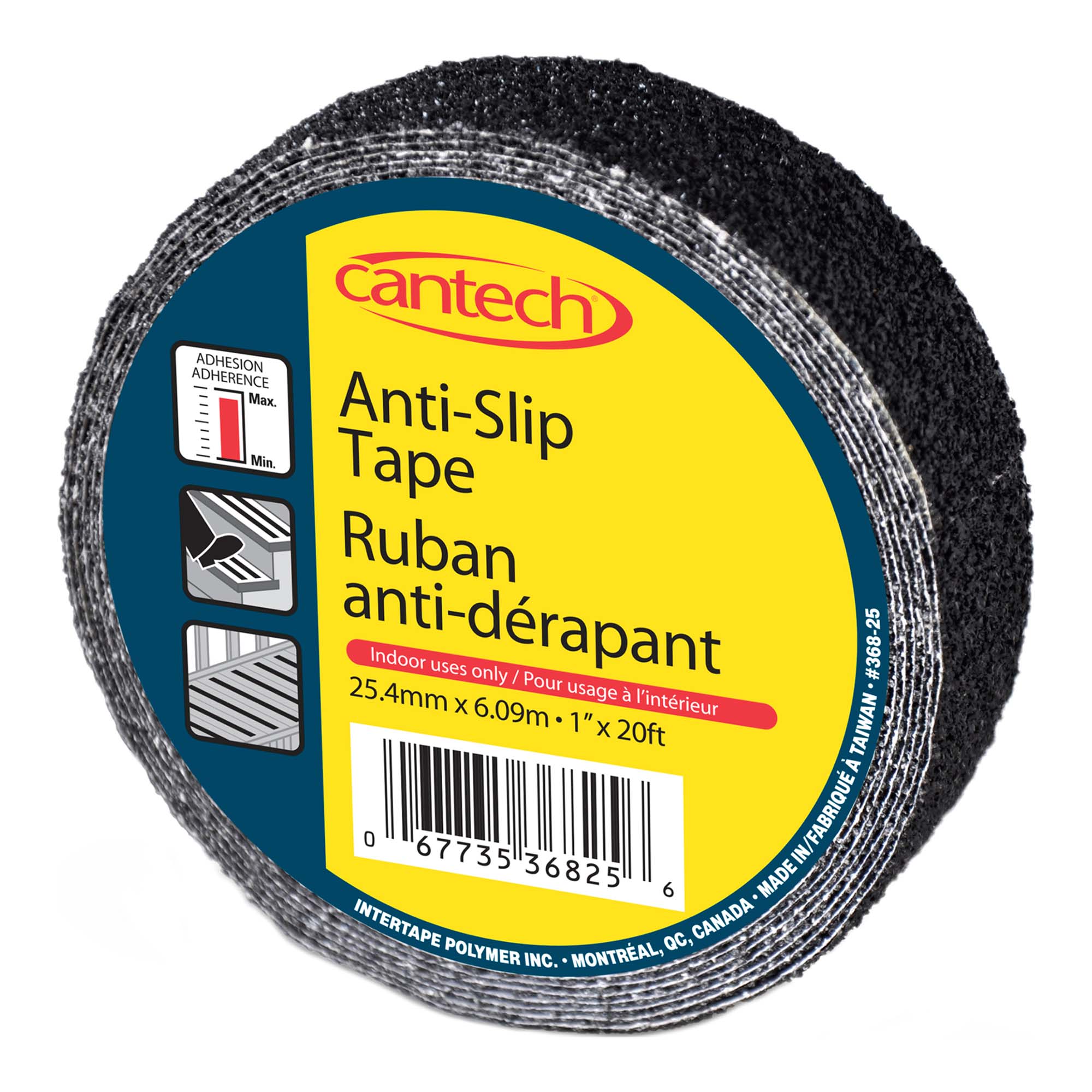 Ruban antidérapant noir, 25,4 mm x 6,09 m