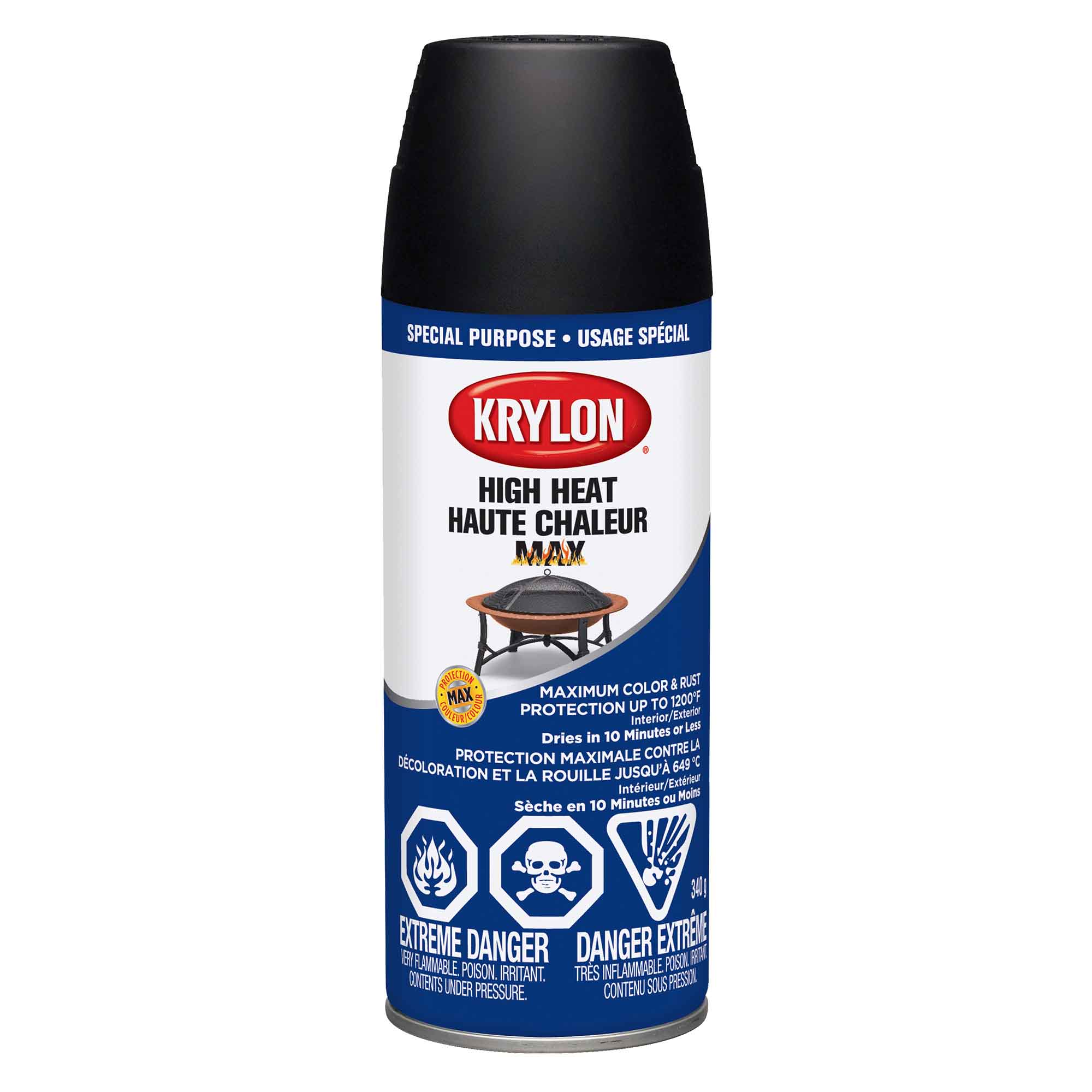 Krylon aérosol haute chaleur Max noir, 340 g