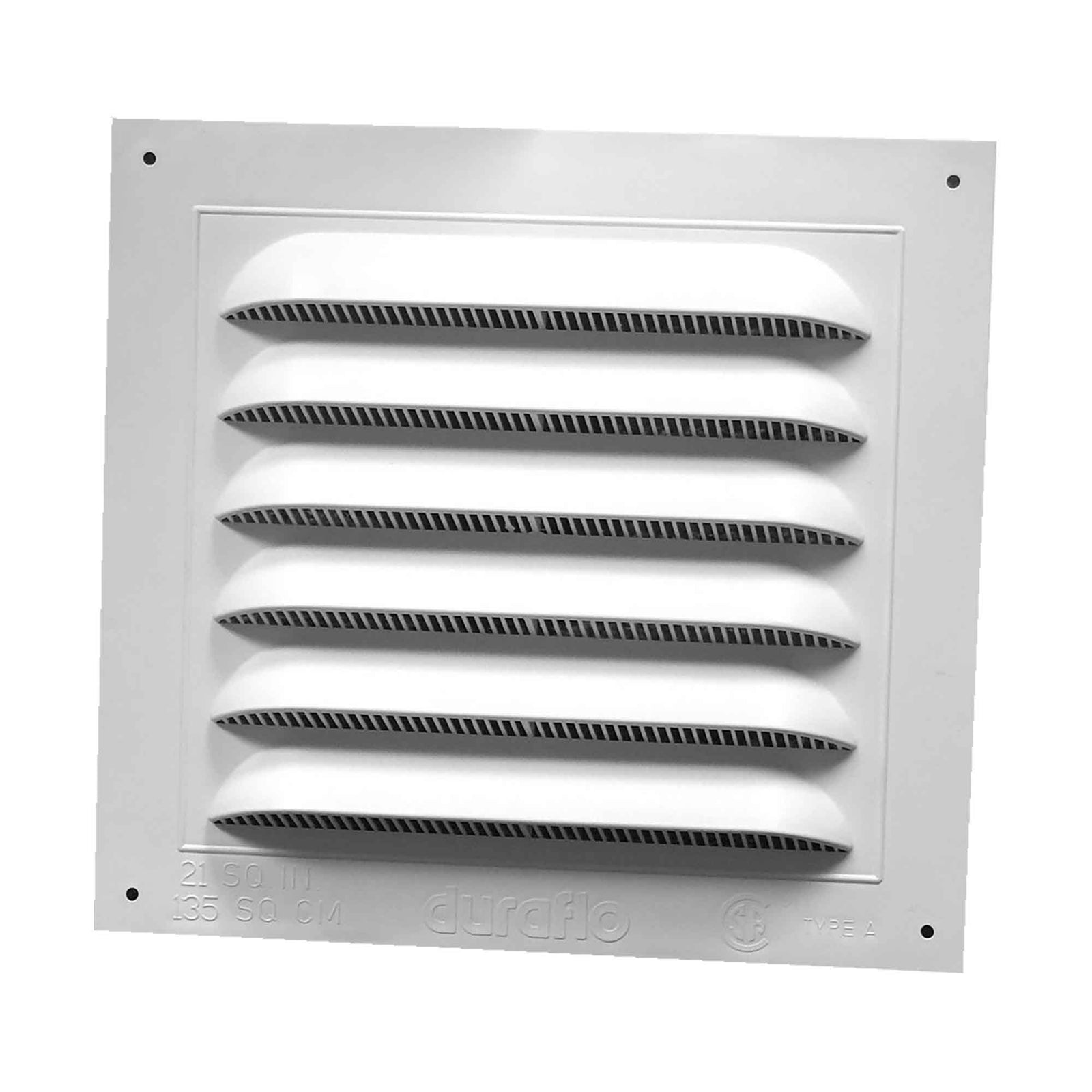 Évent de pignon encastré carré Duraflo, 11''x 10'' (blanc)