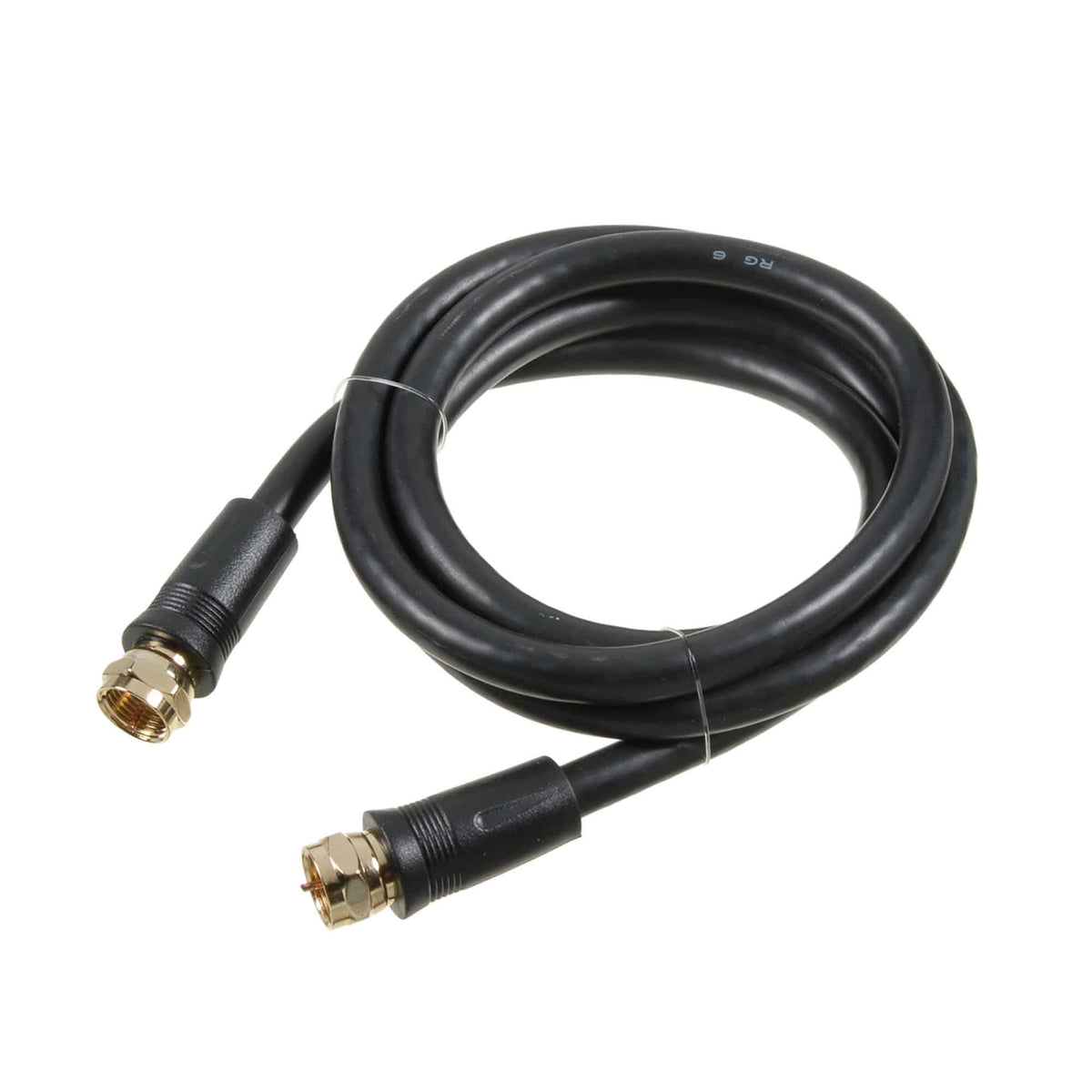 Cable coaxial RG6 avec fiches F noir , 30,5 m