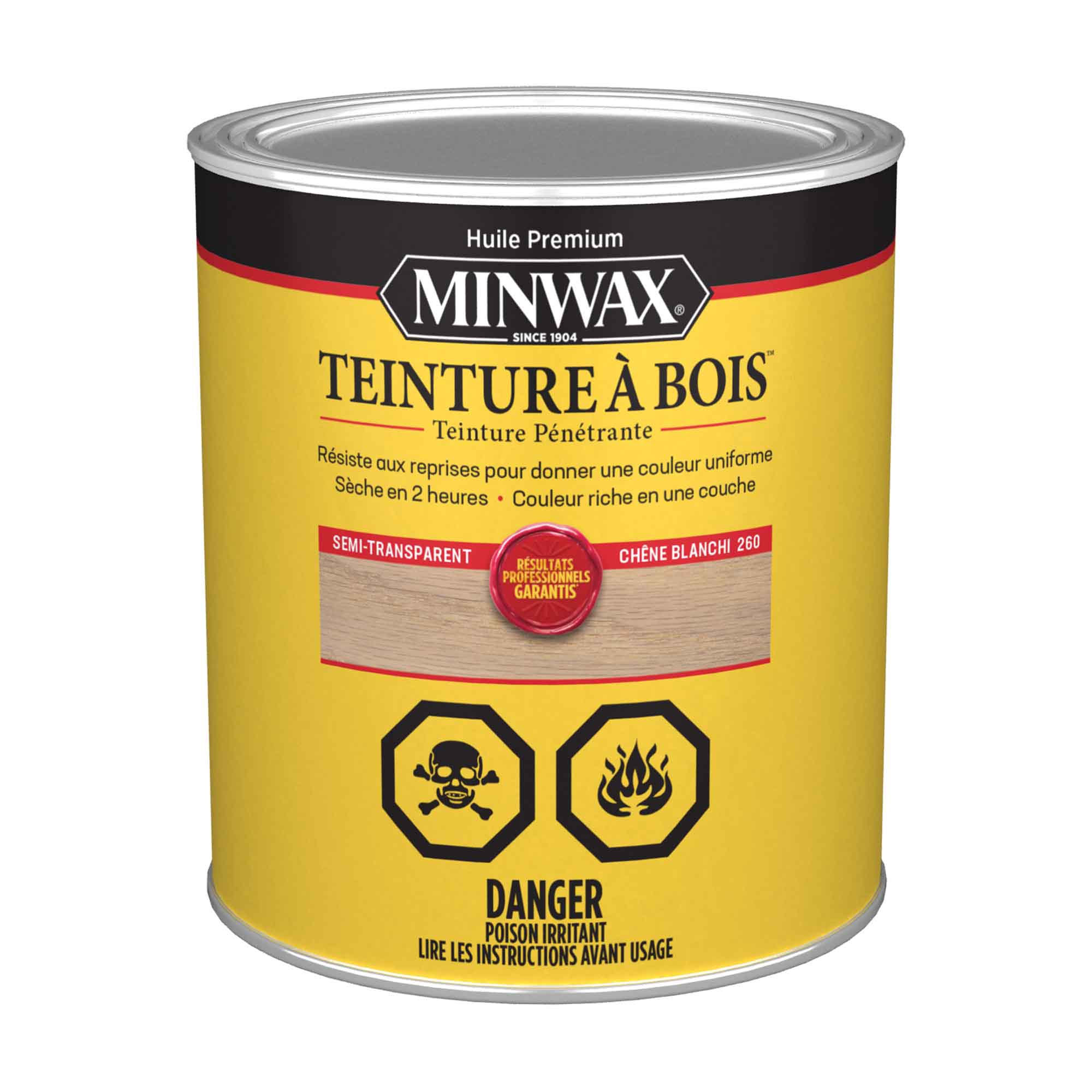 Minwax teinture à bois semi-transparent chêne blanchi, 946 ml